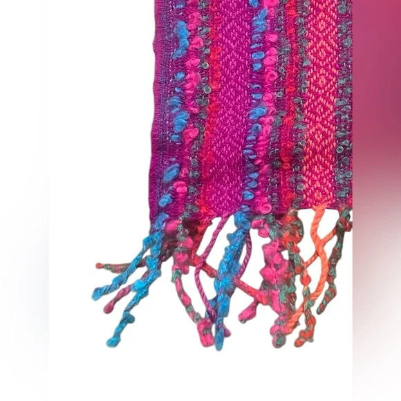 Peruvian Link colorful striped baby alpaca scarf Made in Peru art to wear - Picture 6 of 7